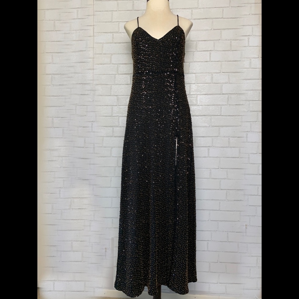 Revolve NBD Small Gracen Maxi Dress Sleeveless Party Black LBD Holidays NYE